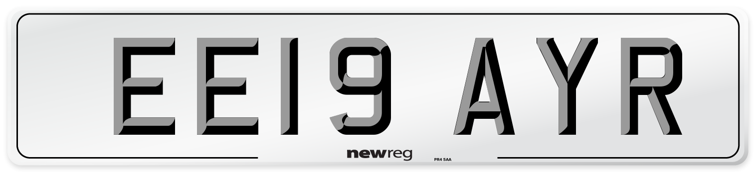 EE19 AYR Number Plate from New Reg